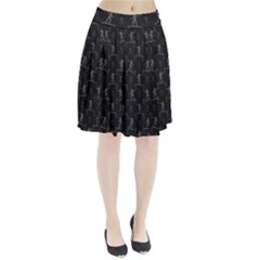 Surfing Motif Pattern Pleated Skirt