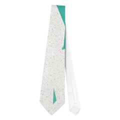 Aqua Blue And White Swirl Design Neckties (one Side)  by digitaldivadesigns