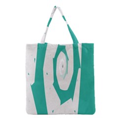 Aqua Blue And White Swirl Design Grocery Tote Bag by digitaldivadesigns