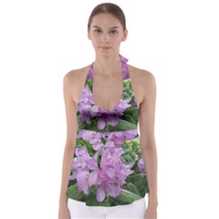 Purple Rhododendron Flower Babydoll Tankini Top by picsaspassion