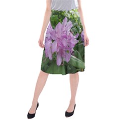 Purple Rhododendron Flower Midi Beach Skirt by picsaspassion