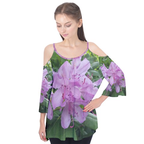 Purple Rhododendron Flower Flutter Tees by picsaspassion