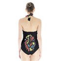 Colorful abstract spot Halter Swimsuit View2