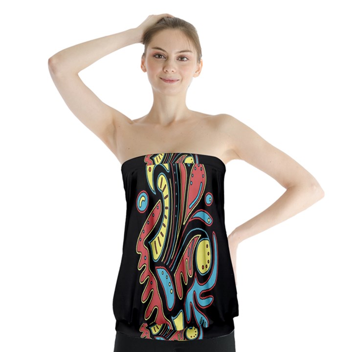 Colorful abstract spot Strapless Top