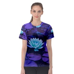 Lotus Flower Magical Colors Purple Blue Turquoise Women s Sport Mesh Tee