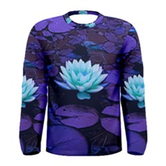 Lotus Flower Magical Colors Purple Blue Turquoise Men s Long Sleeve Tee