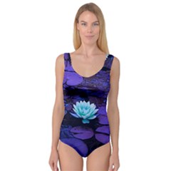 Lotus Flower Magical Colors Purple Blue Turquoise Princess Tank Leotard 