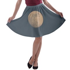 The Moon And Blue Sky A-line Skater Skirt by picsaspassion