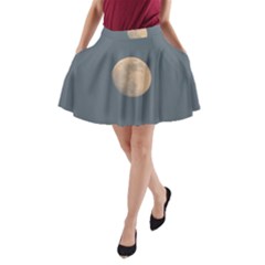 The Moon And Blue Sky A-line Pocket Skirt by picsaspassion