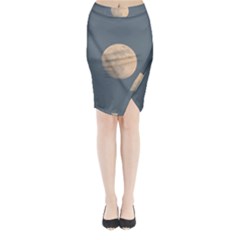 The Moon And Blue Sky Midi Wrap Pencil Skirt by picsaspassion