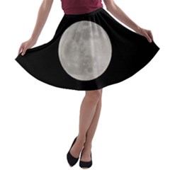 Full Moon At Night A-line Skater Skirt by picsaspassion