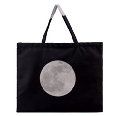 Full Moon At Night Zipper Large Tote Bag