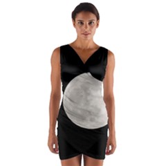 Full Moon At Night Wrap Front Bodycon Dress