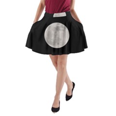 Full Moon At Night A-line Pocket Skirt