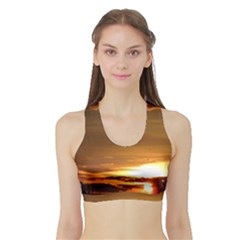 Summer Sunset Sports Bra With Border by picsaspassion