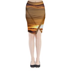 Summer Sunset Midi Wrap Pencil Skirt