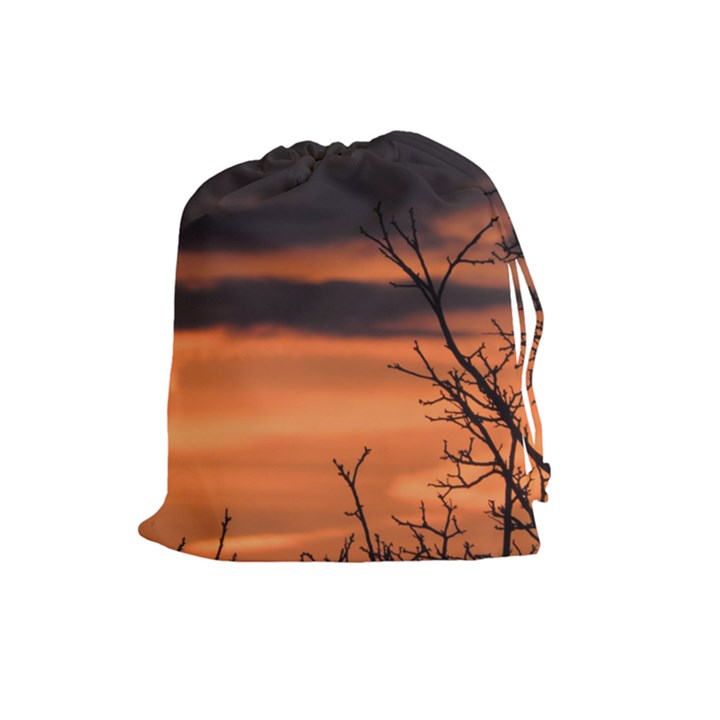 Tree branches and sunset Drawstring Pouches (Large) 