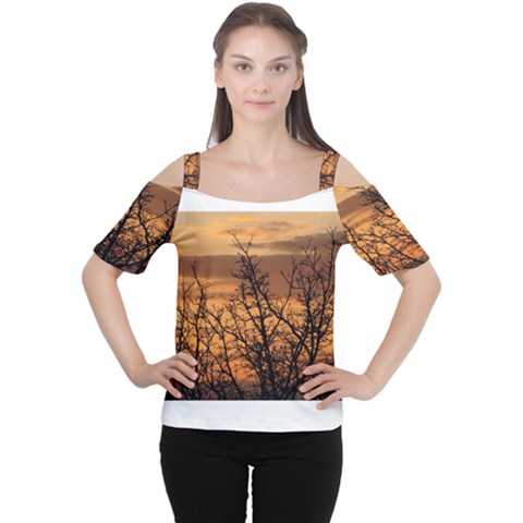 Colorful Sunset Women s Cutout Shoulder Tee by picsaspassion