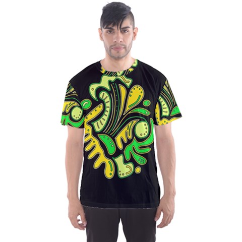 Yellow And Green Spot Men s Sport Mesh Tee by Valentinaart