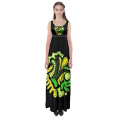 Yellow And Green Spot Empire Waist Maxi Dress by Valentinaart