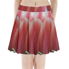 Red - White Tulip Flower Pleated Mini Skirt