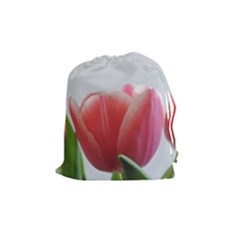 Red Tulips Drawstring Pouches (medium)  by picsaspassion