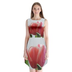 Red Tulips Sleeveless Chiffon Dress   by picsaspassion