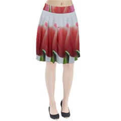 Red Tulips Pleated Skirt by picsaspassion