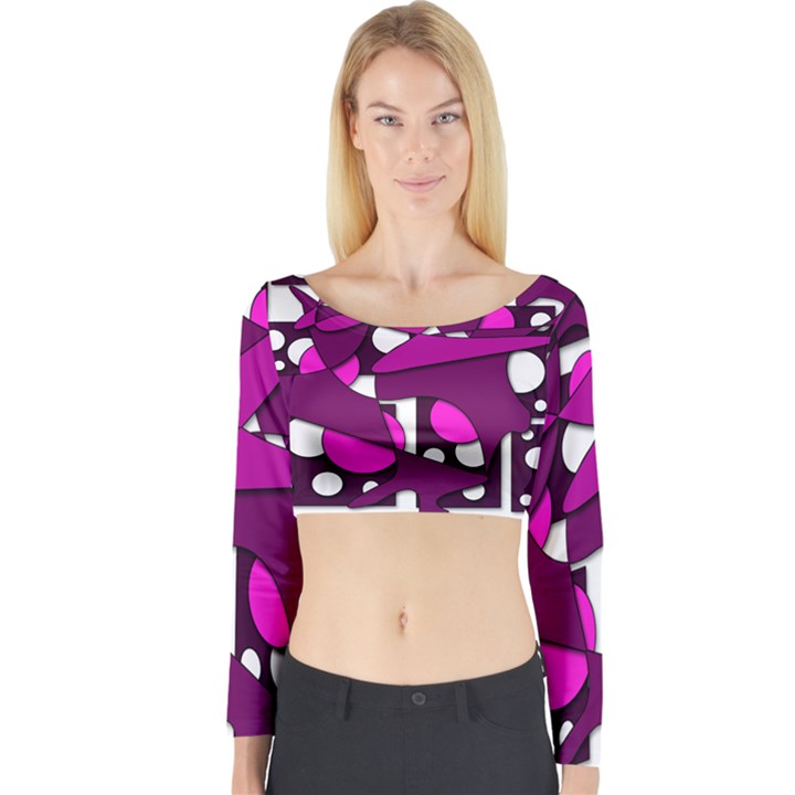 Something purple Long Sleeve Crop Top