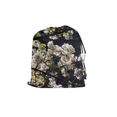 Blooming Japanese Cherry Flowers Drawstring Pouches (medium)  by picsaspassion