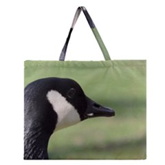 Goose, Black And White Zipper Large Tote Bag