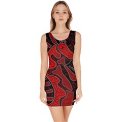 Red Dragon Sleeveless Bodycon Dress by Valentinaart