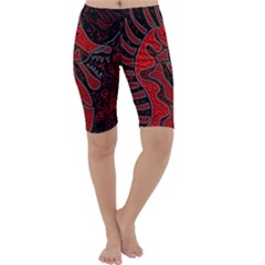 Red Dragon Cropped Leggings  by Valentinaart