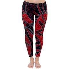 Red Dragon Winter Leggings  by Valentinaart