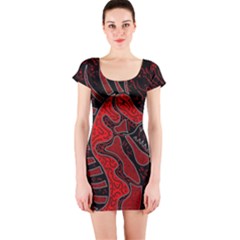 Red Dragon Short Sleeve Bodycon Dress by Valentinaart