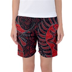 Red Dragon Women s Basketball Shorts by Valentinaart