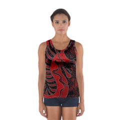 Red Dragon Women s Sport Tank Top  by Valentinaart