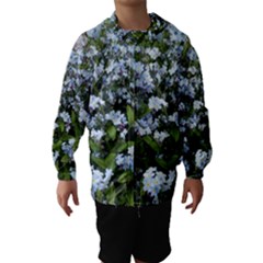 Blue Forget-me-not Flowers Hooded Wind Breaker (kids) by picsaspassion