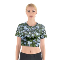 Blue Forget-me-not Flowers Cotton Crop Top