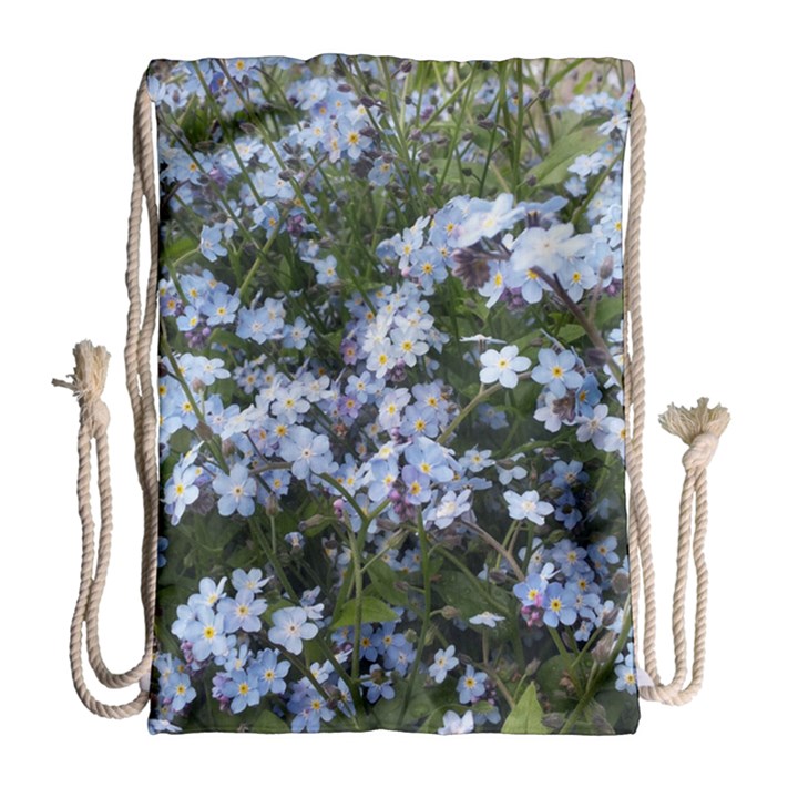 Little Blue Forget-me-not flowers Drawstring Bag (Large)