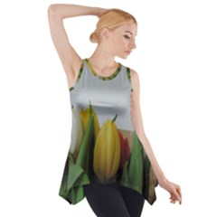 Colorful Bouquet Tulips Side Drop Tank Tunic