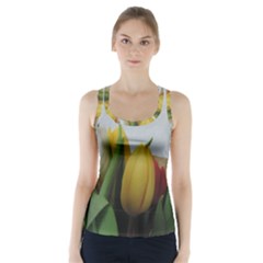 Colorful Bouquet Tulips Racer Back Sports Top