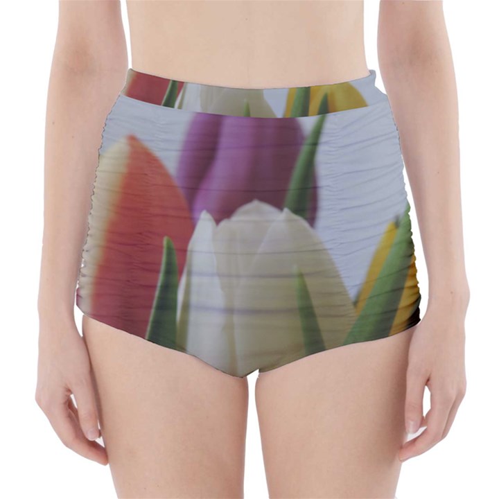 Colored by Tulips High-Waisted Bikini Bottoms