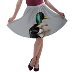 Swimming Duck A-line Skater Skirt by picsaspassion