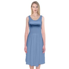 Blue Color Midi Sleeveless Dress