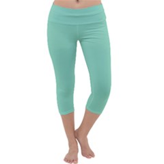 Mint Color Capri Yoga Leggings by picsaspassion