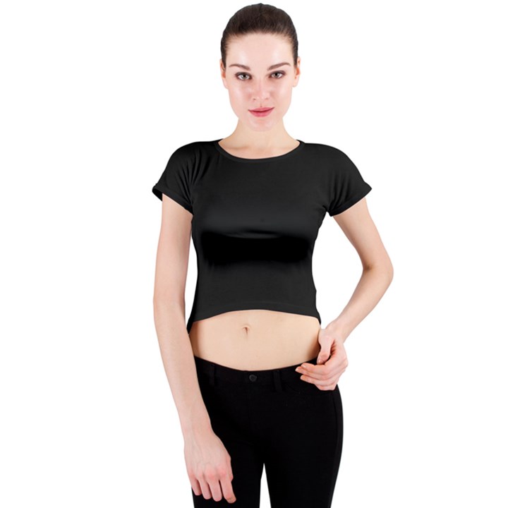 Black color design Crew Neck Crop Top