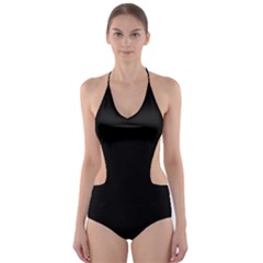 Black Color Design Cut-out One Piece Swimsuit