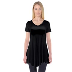 Black Color Design Short Sleeve Tunic 