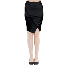 Black Color Design Midi Wrap Pencil Skirt